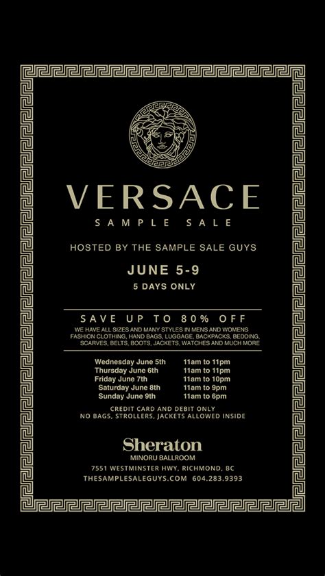 versace sample sale 2024 locations|Versace sample sale 2024.